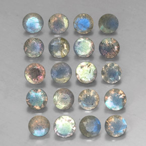 Labradorite naturale multicolore da  ct, trasparente, trasparente/traslucido