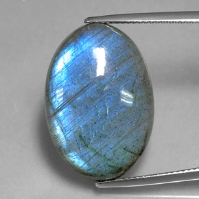 Labradorite naturale multicolore da 20,80 ct, taglio ovale, traslucido