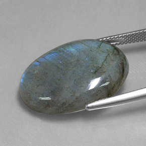 Labradorite naturale multicolore da 20,80 ct, taglio ovale, traslucido