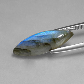 Labradorite naturale multicolore da 8,91 ct, marchesa, traslucido