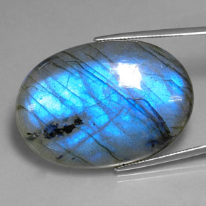 Labradorite Multicolore naturale da 88.56 ct, Taglio ovale, Traslucido