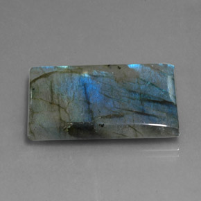 Labradorite naturale multicolore da 35,25 ct, baguette, traslucido