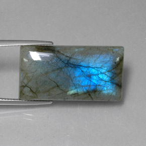 Labradorite naturale multicolore da 29,27 ct, baguette, traslucido
