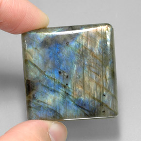 Labradorite naturale multicolore da 88,54 ct, quadrato, traslucido
