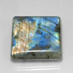 Labradorite naturale multicolore da 88,54 ct, quadrato, traslucido