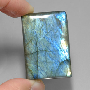 Labradorite naturale multicolore da 74,95 ct, baguette, traslucido