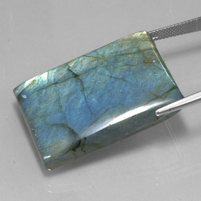 Labradorite naturale multicolore da 74,95 ct, baguette, traslucido
