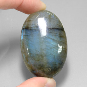 Labradorite naturale multicolore da 81,11 ct, taglio ovale, traslucido