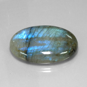 Labradorite naturale multicolore da 81,11 ct, taglio ovale, traslucido