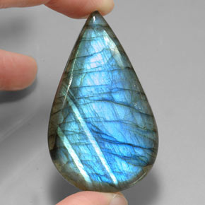 Labradorite naturale multicolore da 78,09 ct, taglio a pera, traslucido