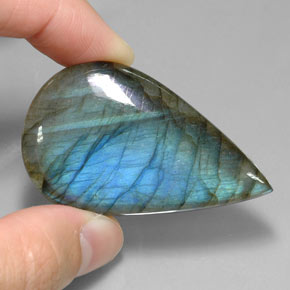 Labradorite naturale multicolore da 78,09 ct, taglio a pera, traslucido