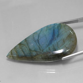 Labradorite naturale multicolore da 78,09 ct, taglio a pera, traslucido