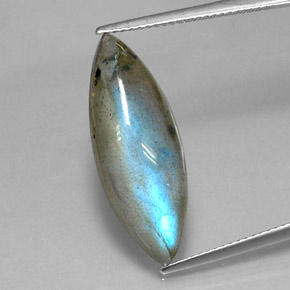 Labradorite naturale multicolore da 9,18 ct, marchesa, traslucido