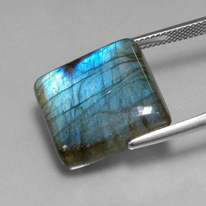Labradorite Multicolore naturale da 21.36 ct, Quadrato, Traslucido