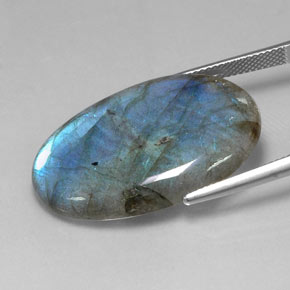 Labradorite Multicolore naturale da 25.23 ct, Taglio ovale, Traslucido