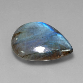 Labradorite Multicolore naturale da 27.17 ct, Forma a pera, Traslucido