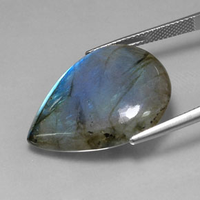 Labradorite Multicolore naturale da 27.17 ct, Forma a pera, Traslucido