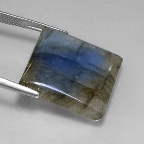 Labradorite naturale multicolore da 26,58 ct, quadrato, traslucido