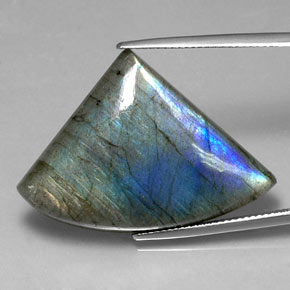 Labradorite naturale multicolore da 30,50 ct, forma fantasia, traslucido