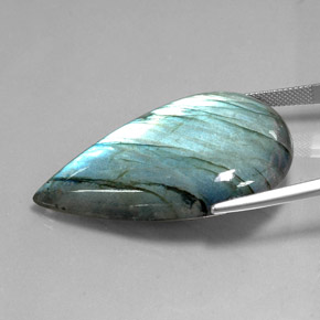 Labradorite naturale multicolore da 71,40 ct, taglio a pera, traslucido