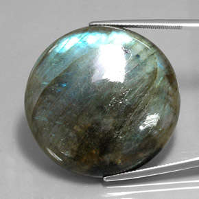 Labradorite naturale multicolore da 80,70 ct, taglio rotondo, traslucido