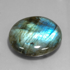 Labradorite naturale multicolore da 80,70 ct, taglio rotondo, traslucido