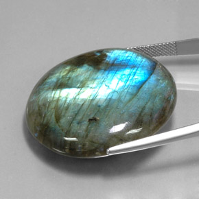 Labradorite naturale multicolore da 80,70 ct, taglio rotondo, traslucido