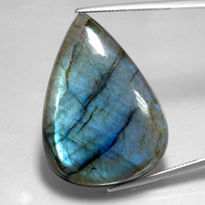 Labradorite naturale multicolore da 70,99 ct, taglio a pera, traslucido