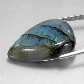 Labradorite naturale multicolore da 70,99 ct, taglio a pera, traslucido