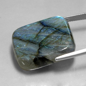 Labradorite Multicolore naturale da 45.02 ct, Taglio a cuscino, Traslucido