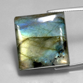 Labradorite Multicolore naturale da 44.79 ct, Quadrato, Traslucido