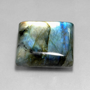 Labradorite Multicolore naturale da 44.79 ct, Quadrato, Traslucido