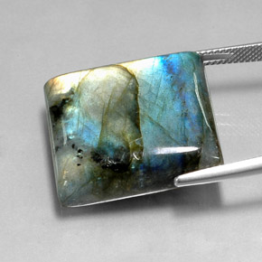 Labradorite Multicolore naturale da 44.79 ct, Quadrato, Traslucido