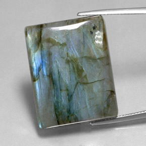 Labradorite naturale multicolore da 45,78 ct, baguette, traslucido