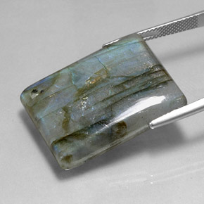 Labradorite naturale multicolore da 45,78 ct, baguette, traslucido