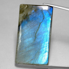 Labradorite naturale multicolore da 35,90 ct, baguette, traslucido