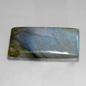 Labradorite naturale multicolore da 35,90 ct, baguette, traslucido