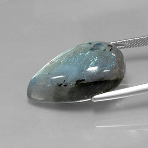 Labradorite naturale multicolore da 28,52 ct, taglio a pera, opaco