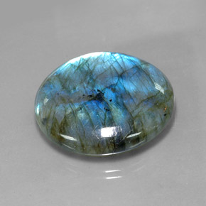 Labradorite naturale multicolore da 56,71 ct, taglio rotondo, traslucido