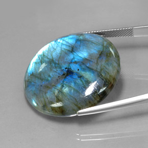 Labradorite naturale multicolore da 56,71 ct, taglio rotondo, traslucido