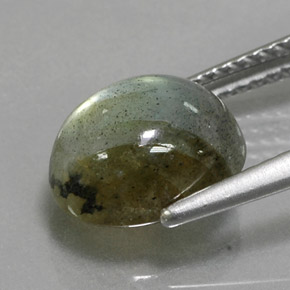 Labradorite naturale multicolore da 3,19 ct, taglio ovale, traslucido