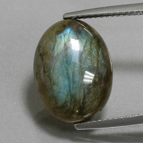 Labradorite naturale multicolore da 8,06 ct, taglio ovale, traslucido