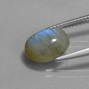 Labradorite naturale multicolore da 2,62 ct, taglio ovale, traslucido