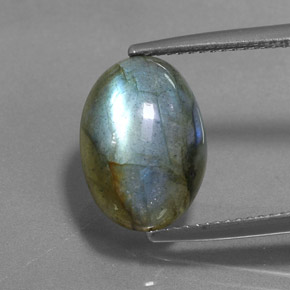 Labradorite Multicolore naturale da 6.39 ct, Taglio ovale, Traslucido