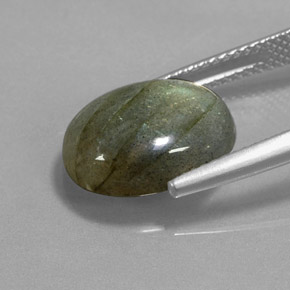 Labradorite multicolore naturale da 5,31 ct, taglio ovale, traslucido