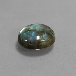 Labradorite naturale multicolore da 3,75 ct, taglio ovale, traslucido