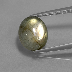 Labradorite naturale multicolore da 3,78 ct, taglio ovale, traslucido