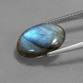 Labradorite Multicolore naturale da 3.74 ct, Taglio ovale, Traslucido