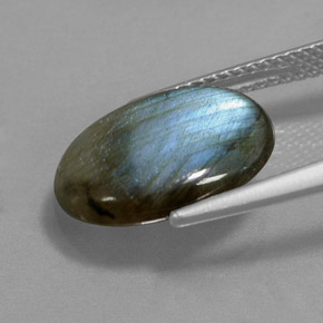 Labradorite Multicolore naturale da 4.13 ct, Taglio ovale, Traslucido