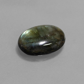 Labradorite naturale multicolore da 7,29 ct, taglio ovale, opaco
